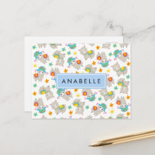 Carte Postale Motif De Llamas, Alpacas, Fleurs, Votre Nom