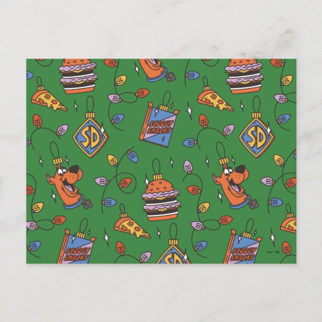 Carte Postale Motif de lumières de snack de vacances de Scooby-D (Devant)