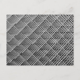 Carte Postale Motif de maille industrielle en grille d'acier