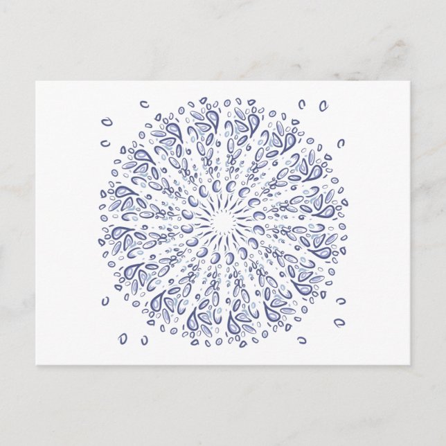 Carte Postale Motif de mandala bleu (Devant)