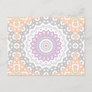 Carte Postale Motif de mandala printanier pastel en symétrie dou