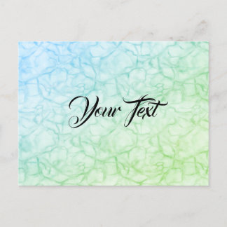 Carte Postale Motif de marbre bleu vert Stylé Mignon