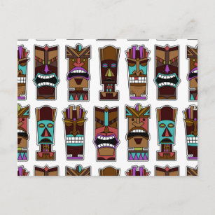 Carte Postale Motif de masque Tiki