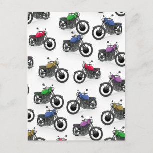 Carte Postale Motif de moto multicolore