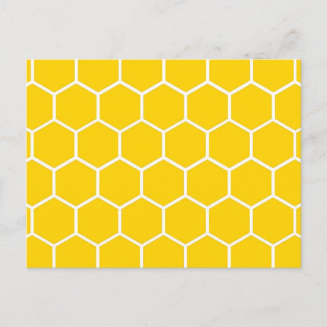 Carte Postale Motif de nid d'abeille jaune (Devant)