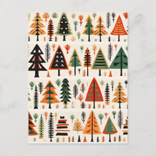 Carte Postale Motif de Noël d'art populaire scandinave