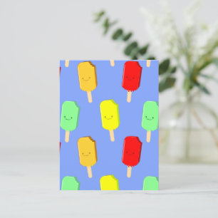 Carte Postale Motif de pâte de glace de fruits