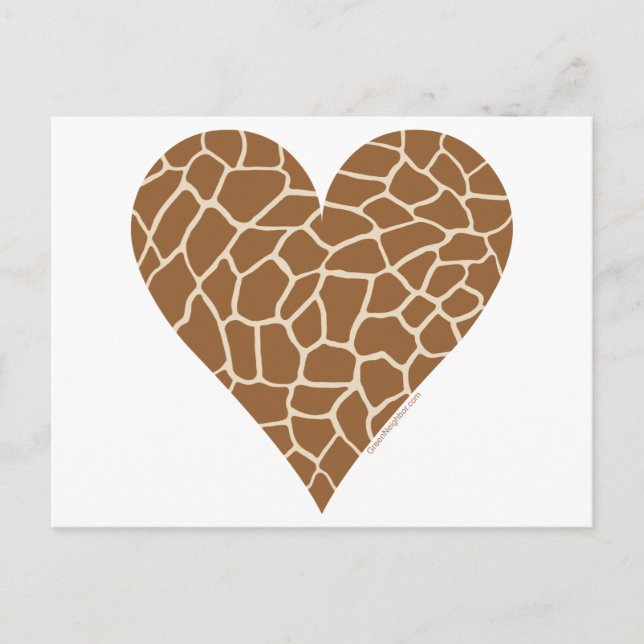 Carte Postale Motif de peau, Couleurs de la Giraffe (Devant)