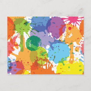 Carte Postale Motif de peinture Rainbow