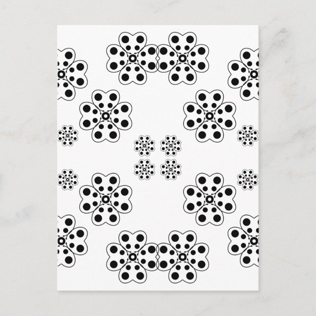 Carte Postale Motif de pétales à points de polka (Devant)