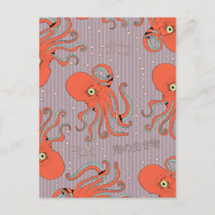 Carte Postale Motif de pieuvre japonaise
