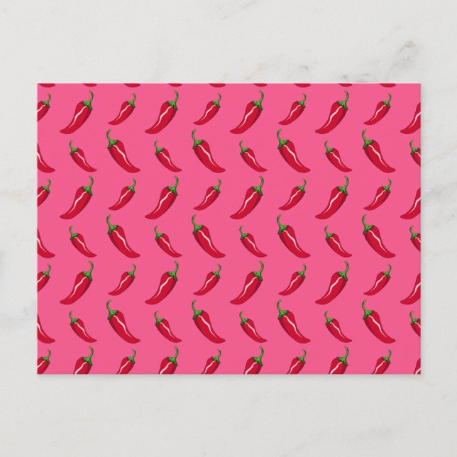 Carte Postale Motif de piment rose (Devant)