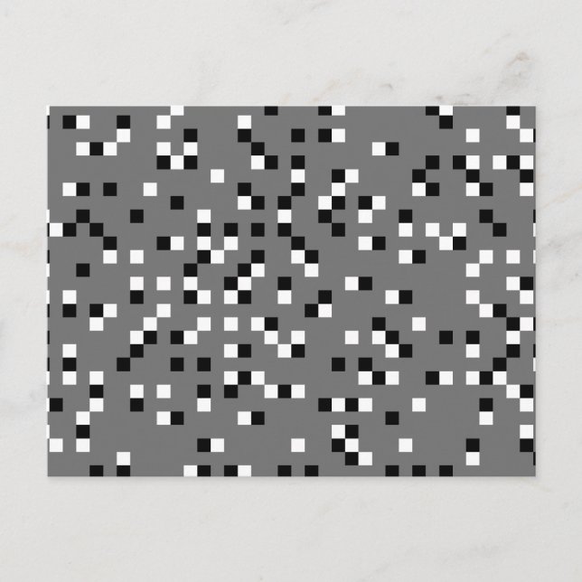 Carte Postale Motif de points Carrés gris, noir et blanc. (Devant)