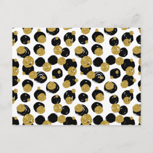Carte Postale Motif de points dorés et noirs
