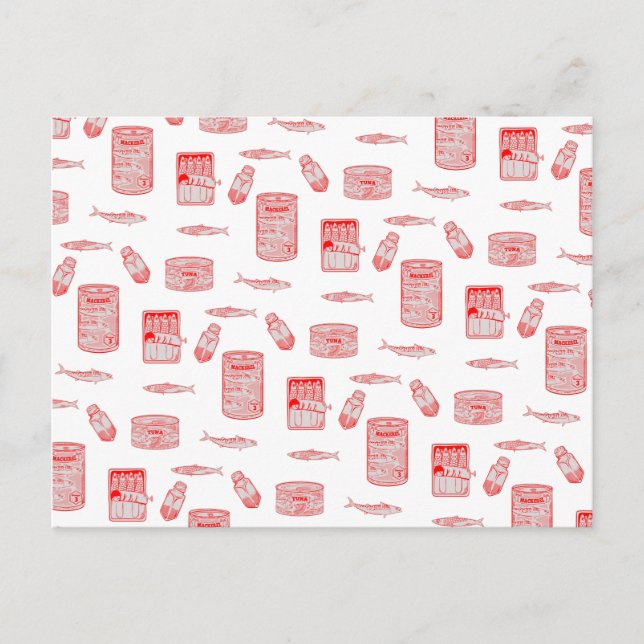 Carte Postale Motif de poisson en boîte (Devant)