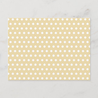 Carte Postale Motif de Polka beige et blanc. Spotty.