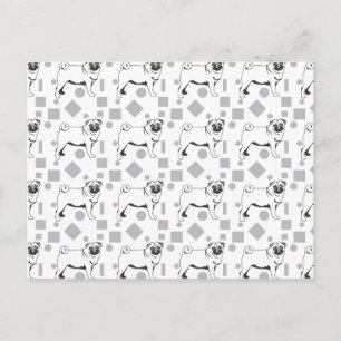 Carte Postale Motif de pug