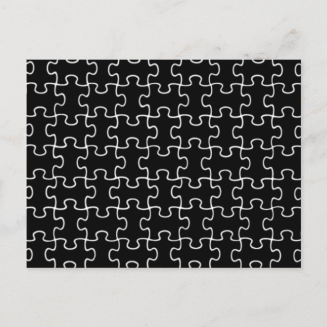 Carte Postale motif de puzzle noir (Devant)
