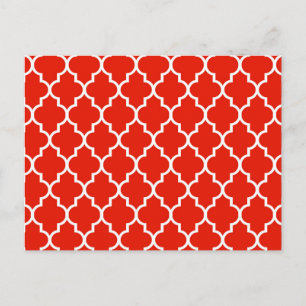 Carte Postale Motif de Quatrefoil Rouge marocain
