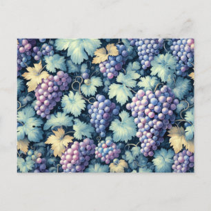 Carte Postale Motif de raisins vintage