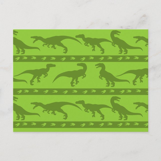 Carte Postale Motif de Raptor Vert (Devant)
