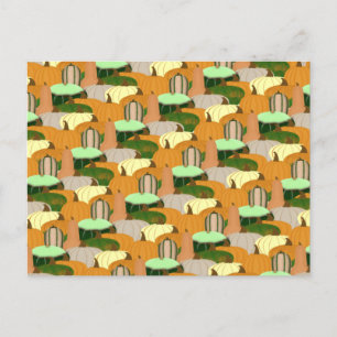 Carte Postale Motif de récolte de courge d'automne
