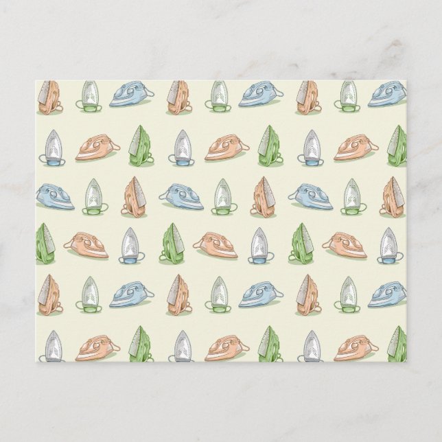 Carte Postale Motif de repassage de blanchisserie en fer (Devant)