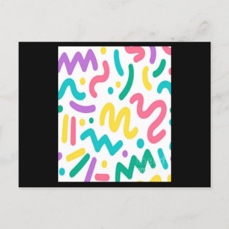 Carte Postale Motif de Squiggles colorés