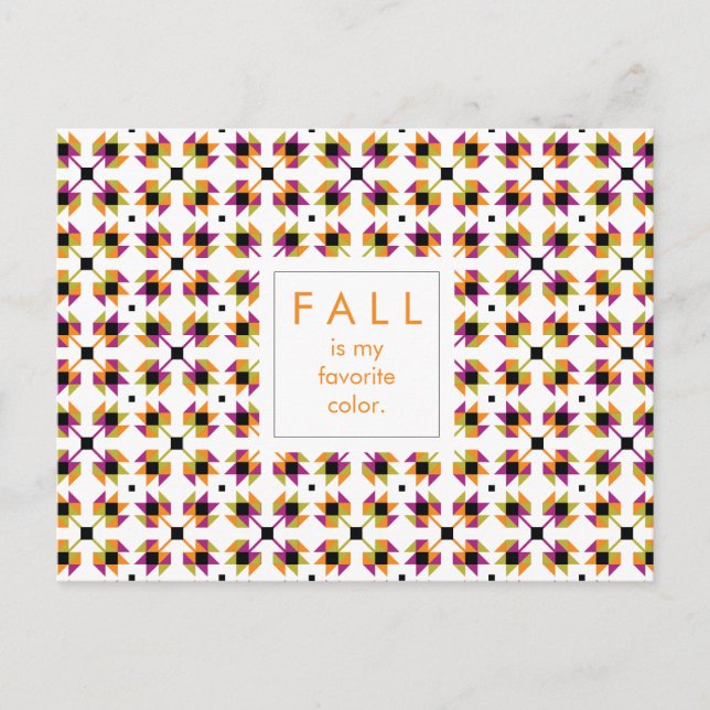 Carte Postale Motif de surface composée de feuilles d'automne mo (Devant)