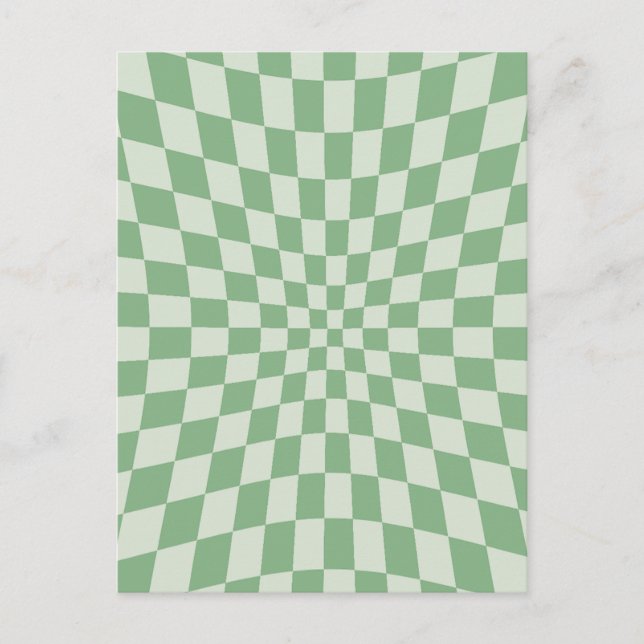 Carte Postale Motif de tableau de bord vert déformé (Devant)
