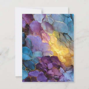 Carte Postale Motif de ton Abstrait Fluid Art Gem