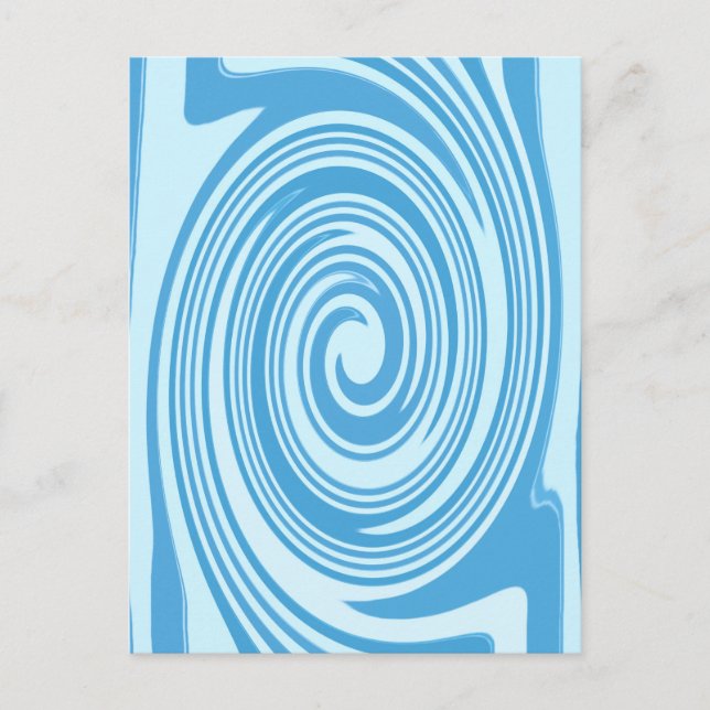 Carte Postale Motif de tourbillon psychédélique bleu (Devant)