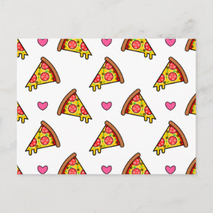 Carte Postale Motif de tranches de pizza délicieuses