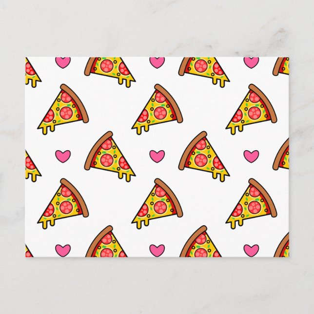 Carte Postale Motif de tranches de pizza délicieuses (Devant)
