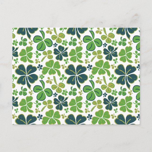 Carte Postale Motif de trèfle vert Shamrock St. Patrick's Day Po (Devant)