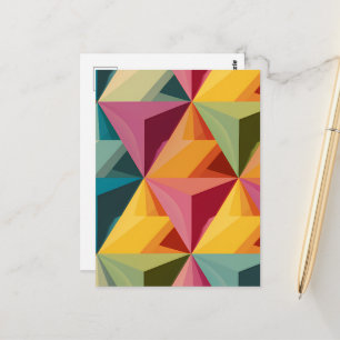 Carte Postale Motif de triangle géométrique gras 
