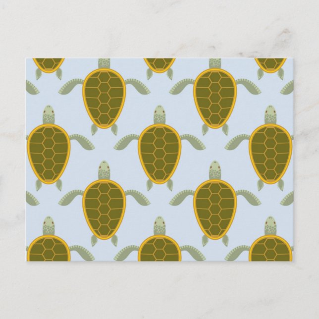 Carte Postale Motif de troupeau de tortues marines (Devant)