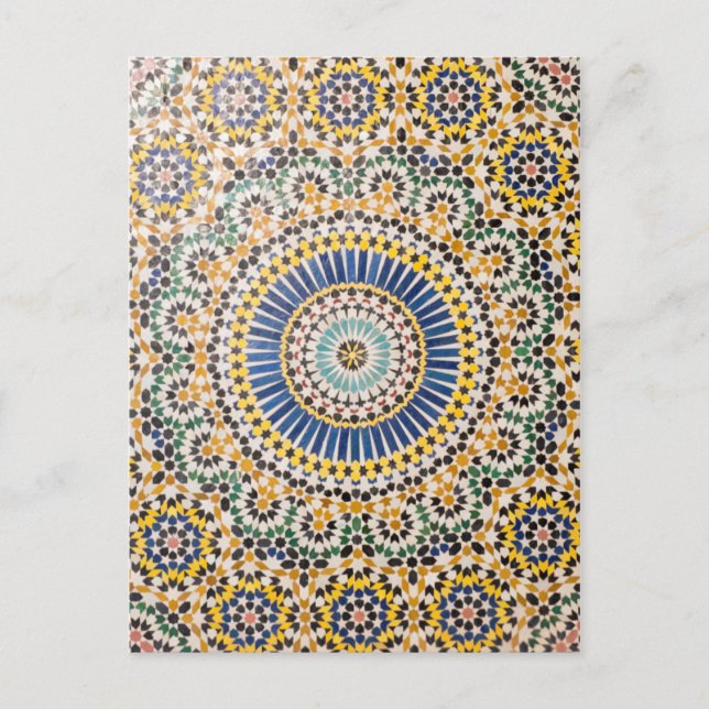 Carte Postale Motif de tuiles géométriques, Maroc (Devant)