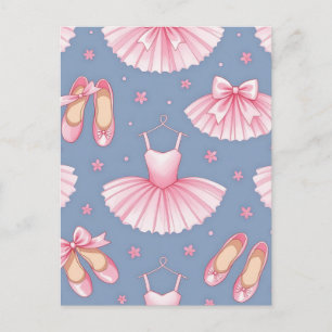 Carte Postale Motif de tutu de ballet rose