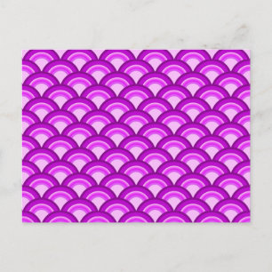 Carte Postale Motif de vague Art Déco - violet et orchidée