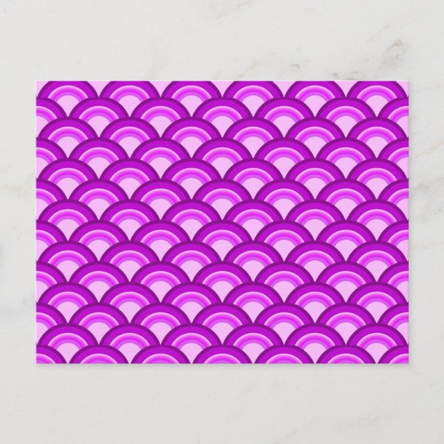 Carte Postale Motif de vague Art Déco - violet et orchidée (Devant)