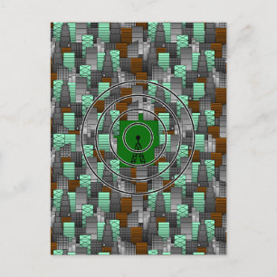 Carte Postale Motif de ville avec tour radio