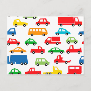 Carte Postale motif de voiture jouets - illustration automobile