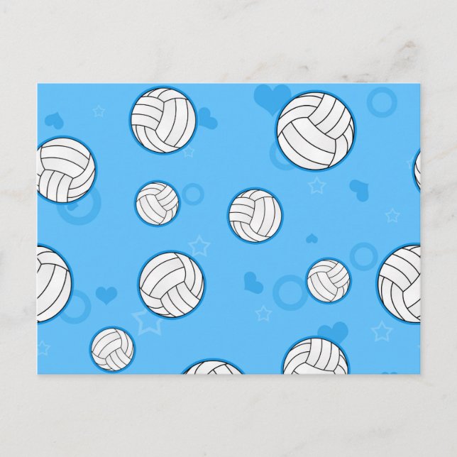 Carte Postale Motif de volley-ball bleu (Devant)
