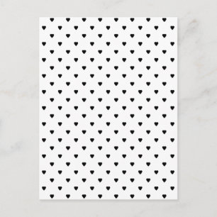 Carte Postale Motif des Coeurs Noir et Blanc.