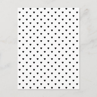 Carte Postale Motif des Coeurs Noir et Blanc.