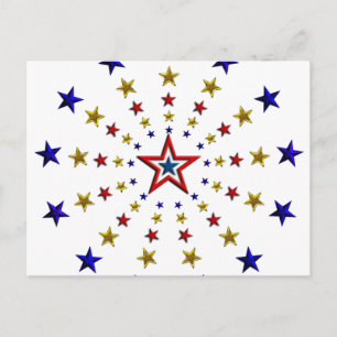 Carte Postale Motif des étoiles patriotiques