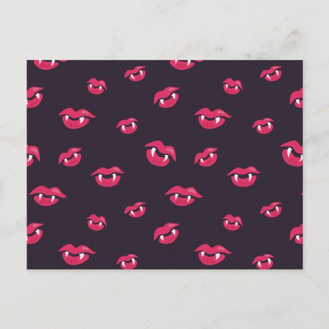 Carte Postale Motif Des Lèvres Et Des Gens Vampires (Devant)
