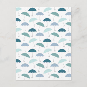 Carte Postale Motif des parapluies du Jour de la Pluie en Blues