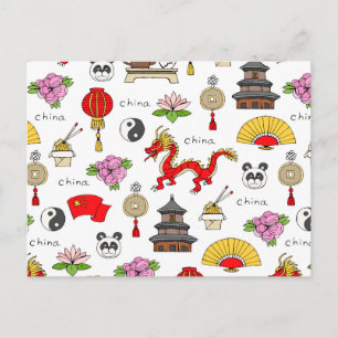 Carte Postale Motif des symboles chinois